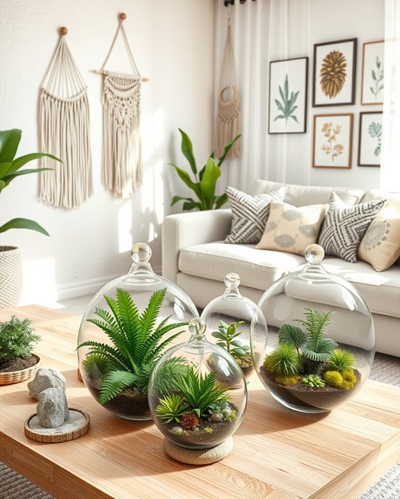 indoor nature with terrariums