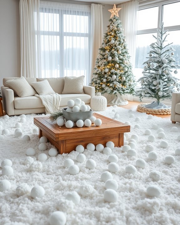 indoor snowball fight fun