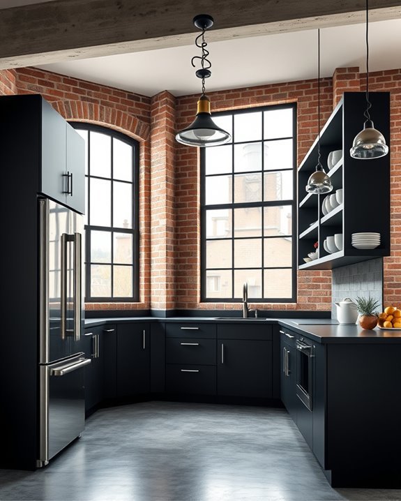 industrial black cabinet elegance
