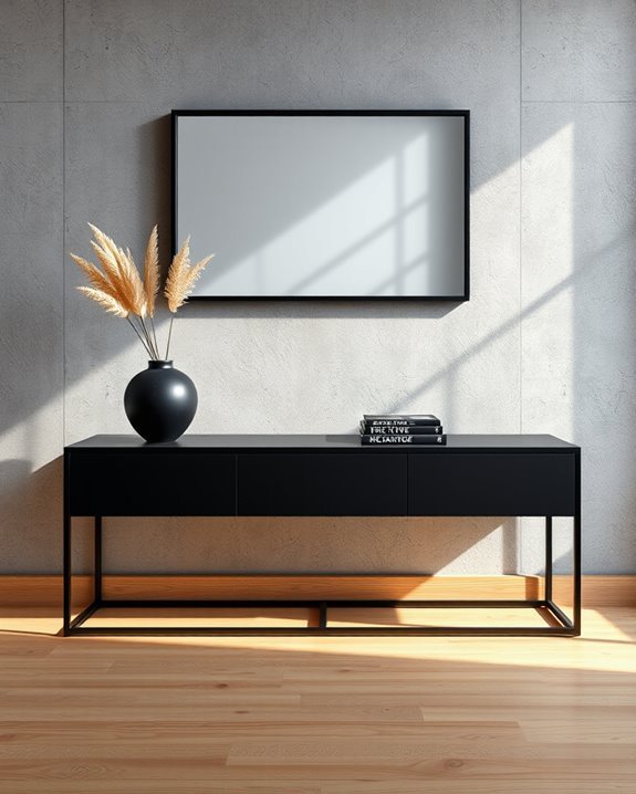 industrial black console table