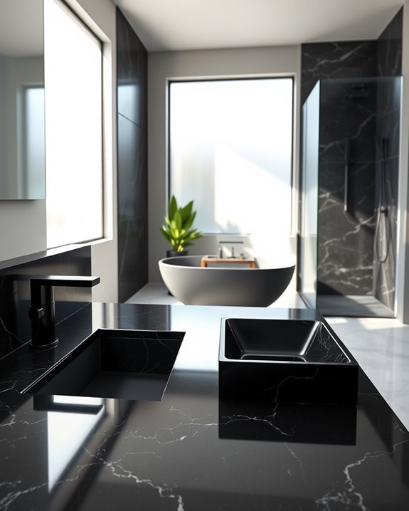 industrial black granite elegance
