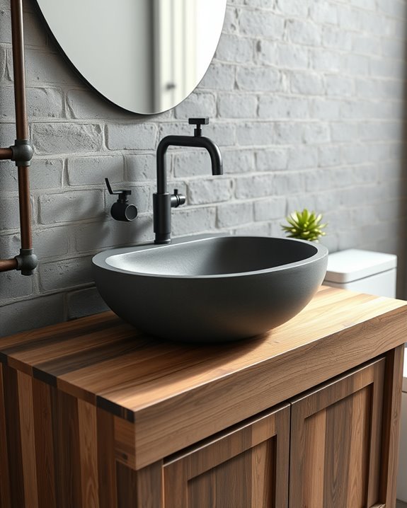 industrial charm in bathrooms
