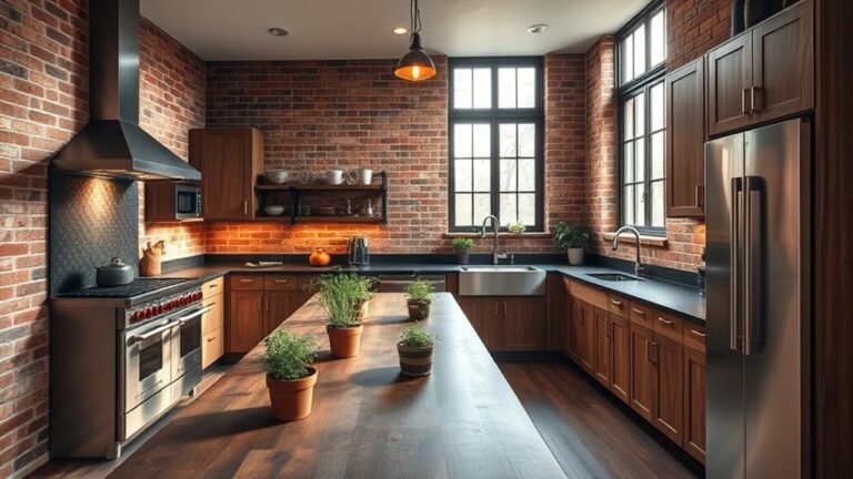 industrial exposed brick kitchens