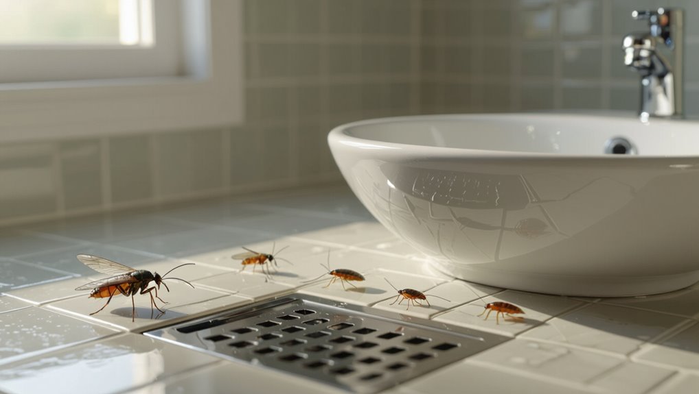 insects thrive in bathrooms
