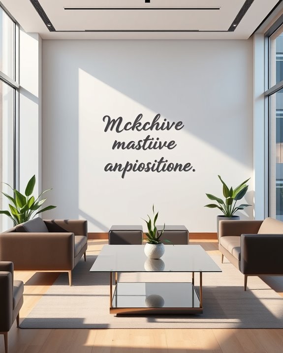 inspiring workspace with quotes
