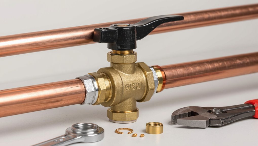 installing ball valve copper