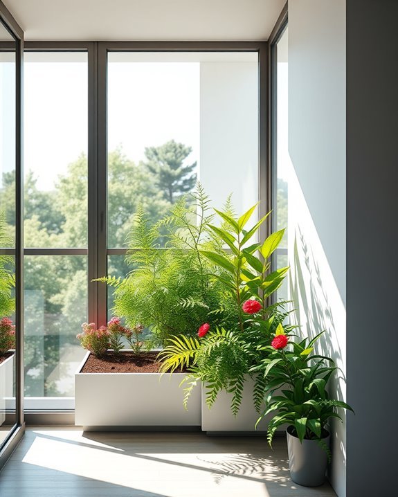 integrated planters enhance aesthetics