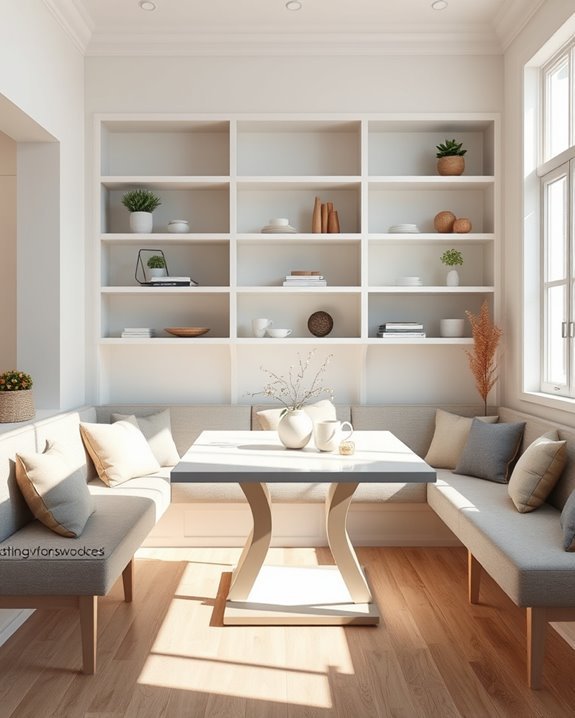 integrated shelving with seating