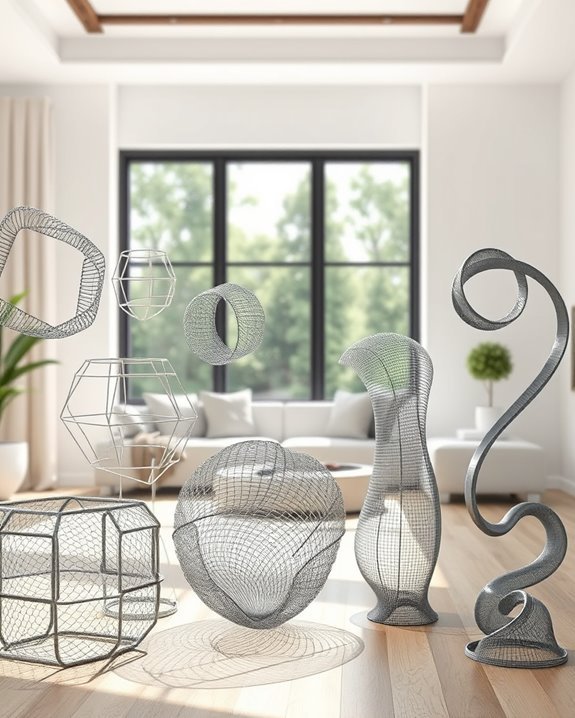 intricate wire mesh sculptures