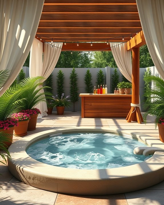 invigorating backyard hot tub