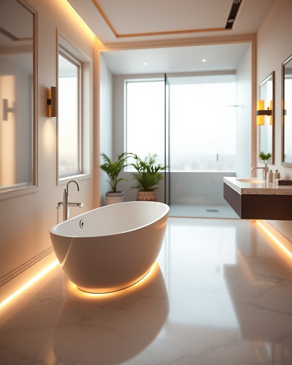 inviting bathroom mood lighting