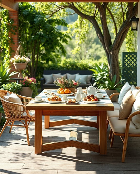 inviting outdoor breakfast oasis