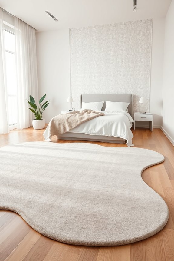 irregular rugs enhance asymmetry