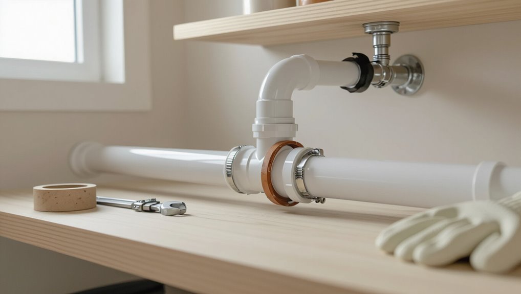 joining horizontal drain pipes