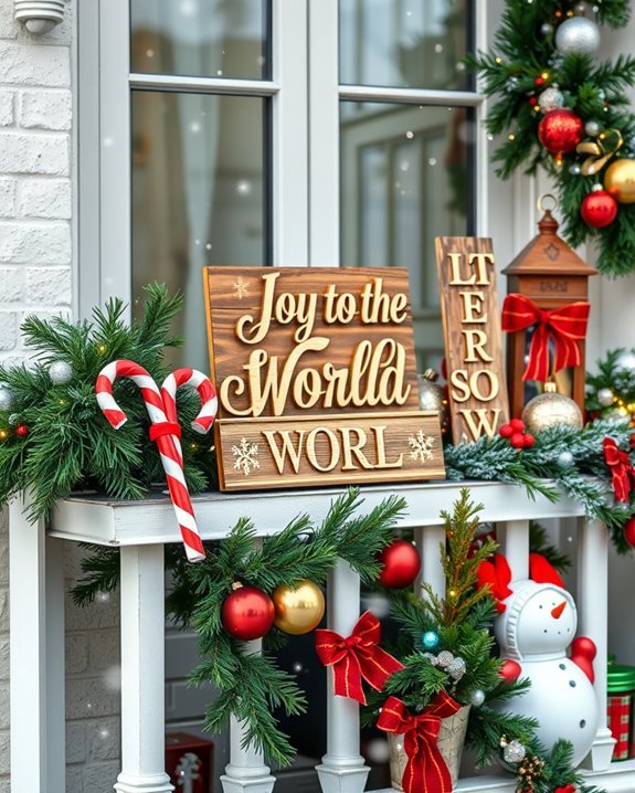joyful holiday decoration signs