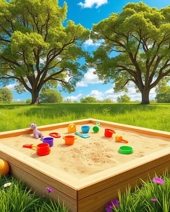 kid friendly backyard sandbox fun