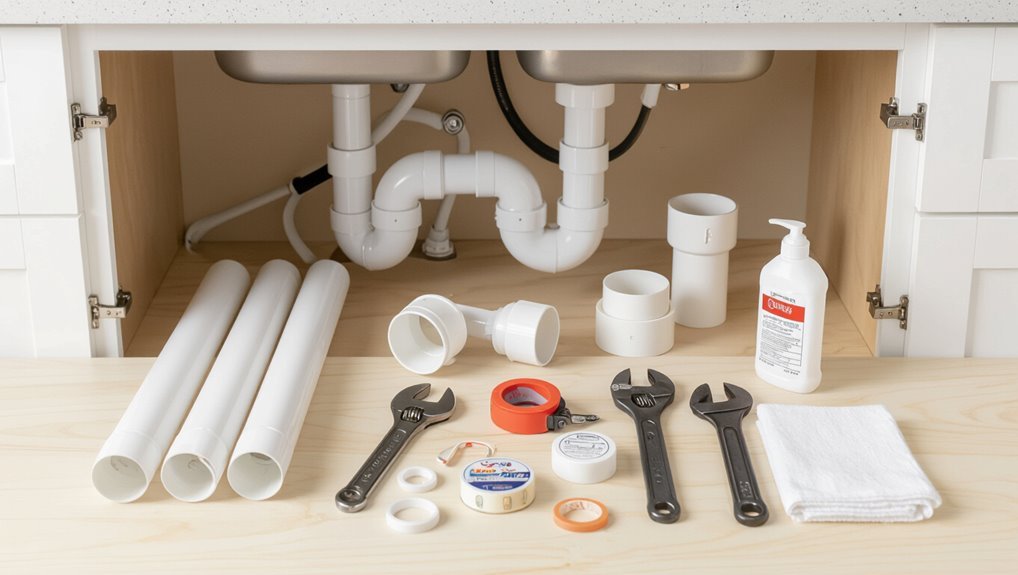 kitchen pvc pipe installation