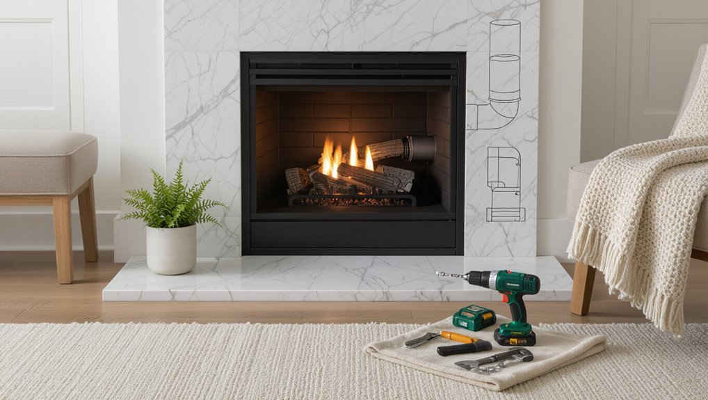 labeled gas fireplace vent diagrams