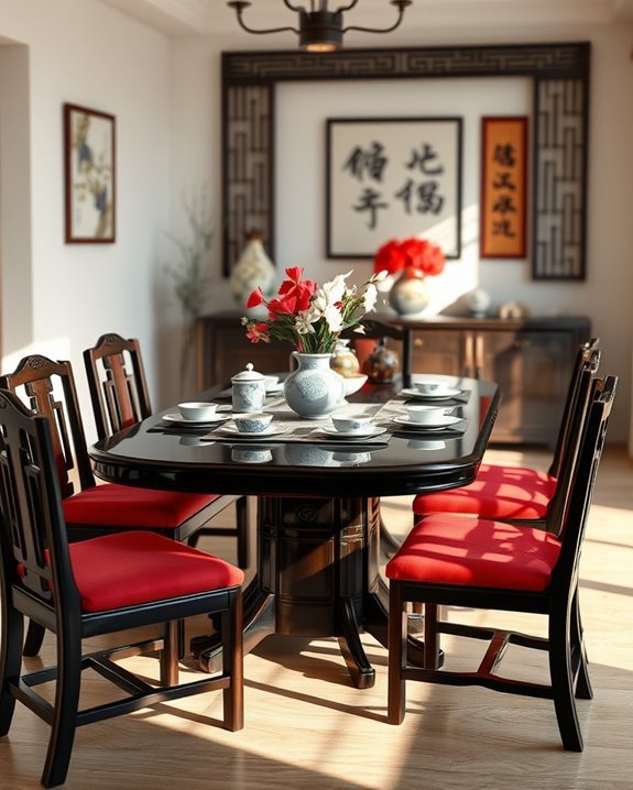 lacquered furniture enhances elegance