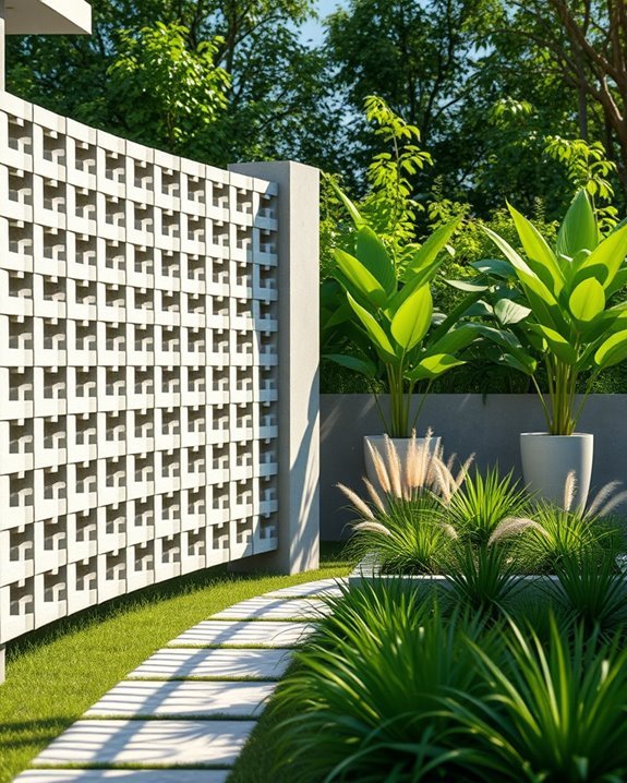 lattice patterned concrete fences