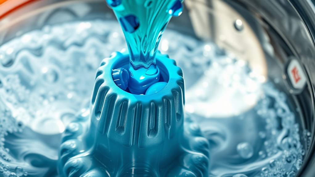 laundry detergent agitator placement