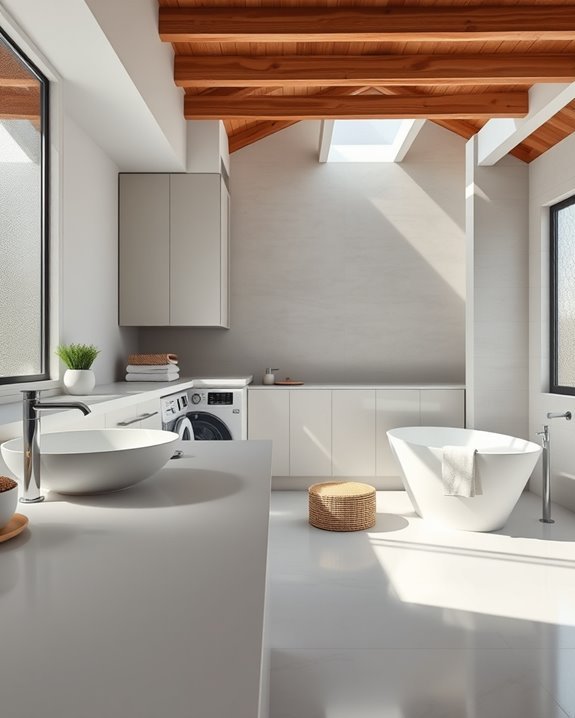 laundry room bathroom integration
