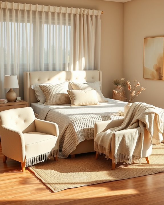 layered beige textures enhance tranquility