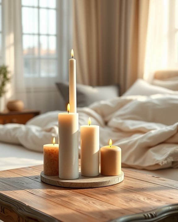 layered candle height arrangement