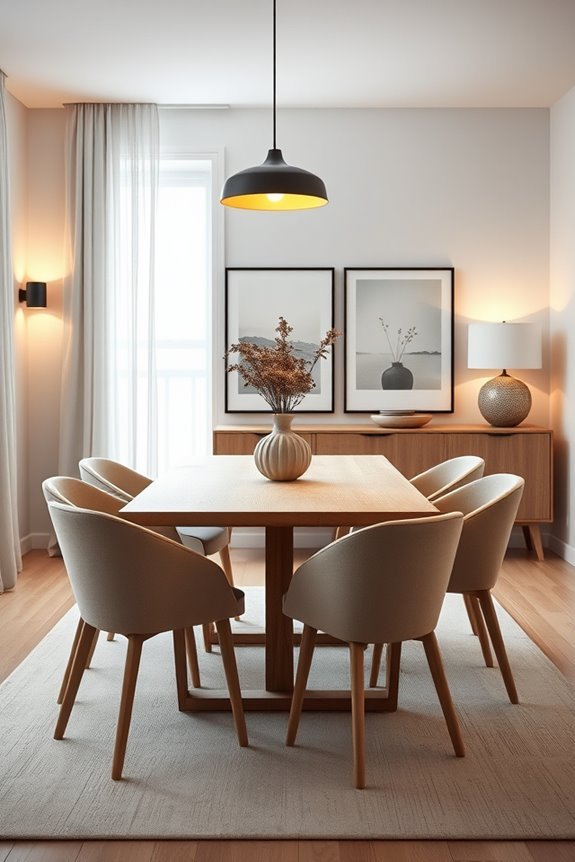 layered lighting for dining