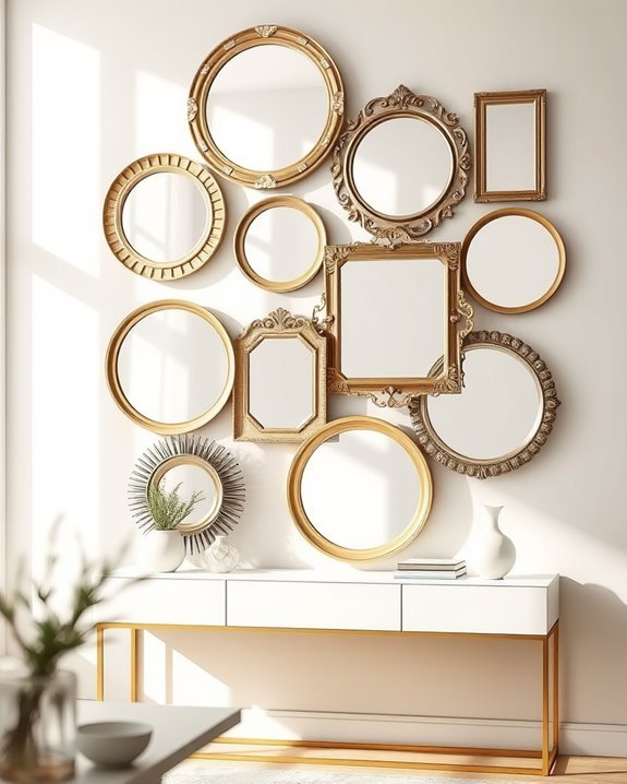 layered mirrors create depth