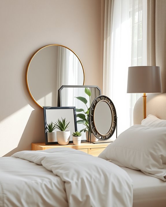 layered mirrors enhance decor