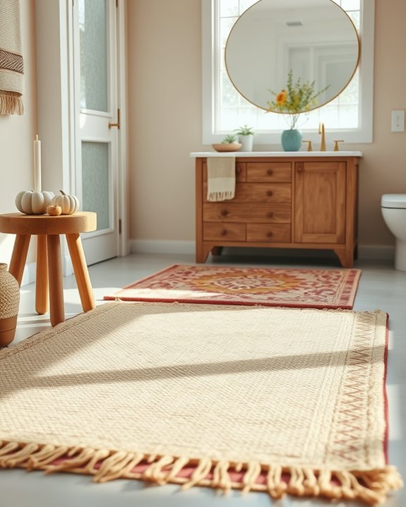 layered rugs for warmth