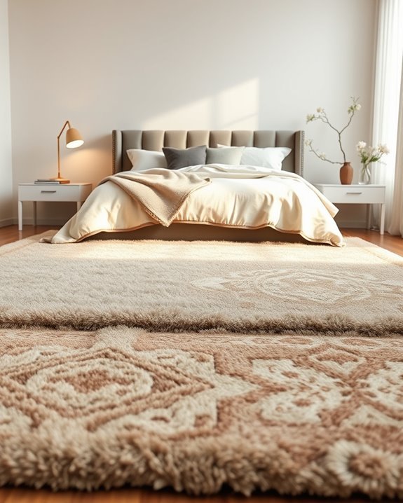 layered rugs for warmth