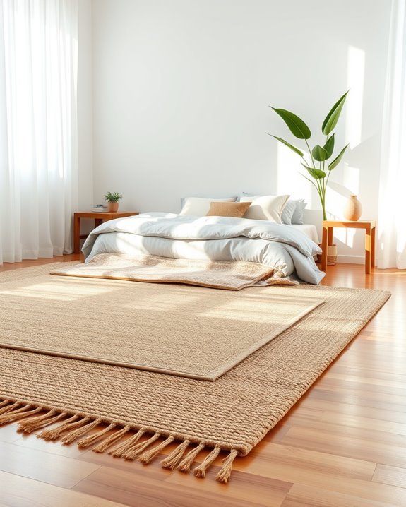 layered rugs for warmth