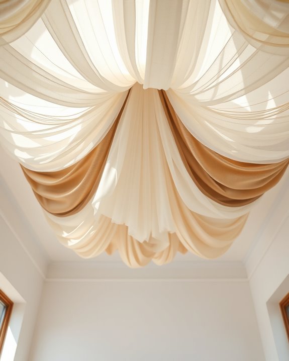 layered textiles for ceilings