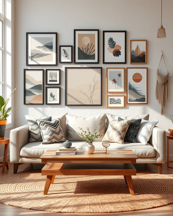 layered textured artwork display