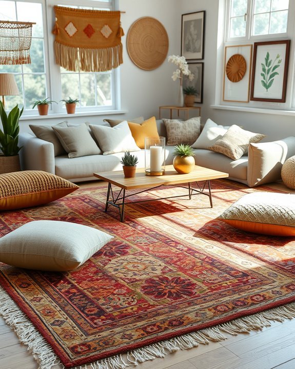 layered vintage rug decor