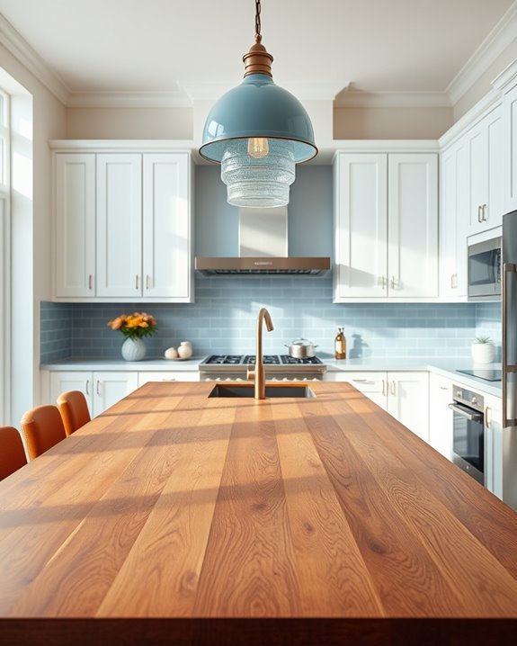 light blue pendant lights