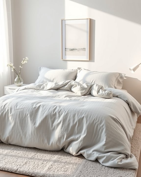 light grey bedding accents