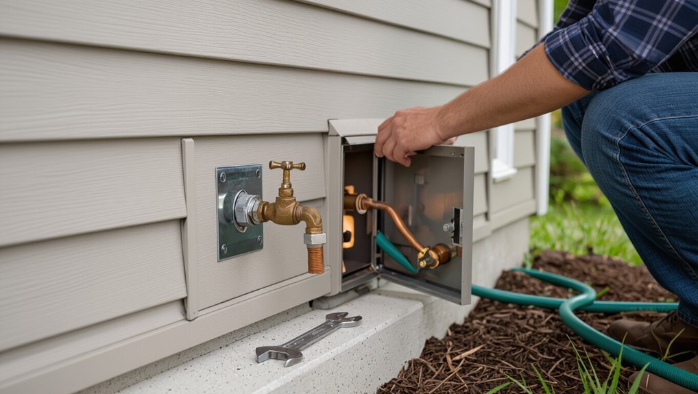 locate outdoor faucet valve