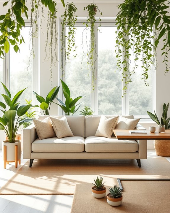 lush greenery enhances workspace