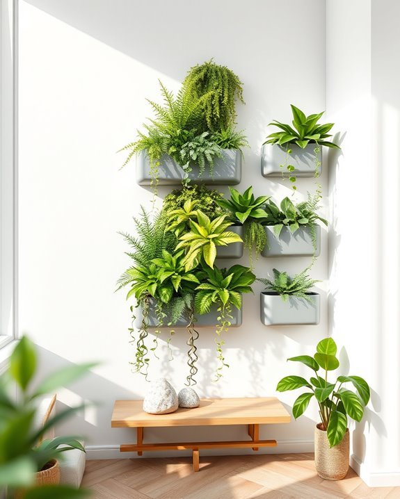 lush indoor vertical garden