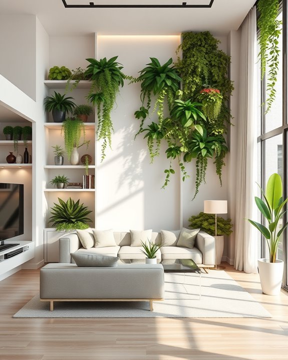 lush indoor vertical gardens