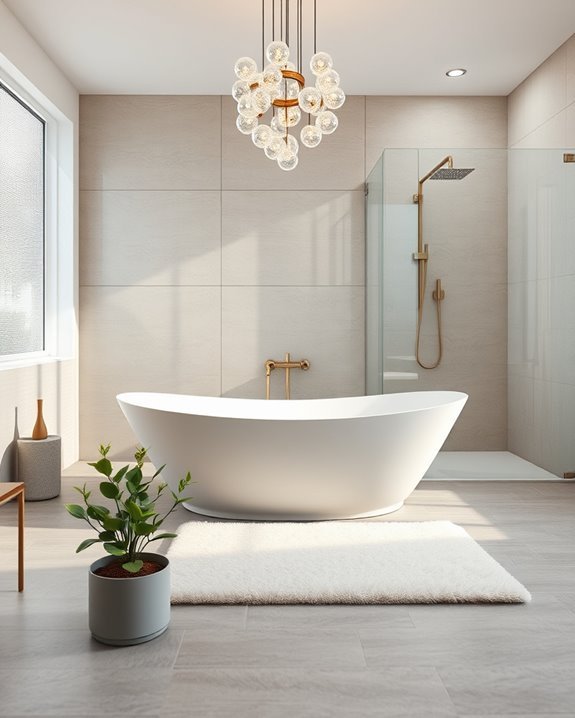 luxurious bathroom statement lighting