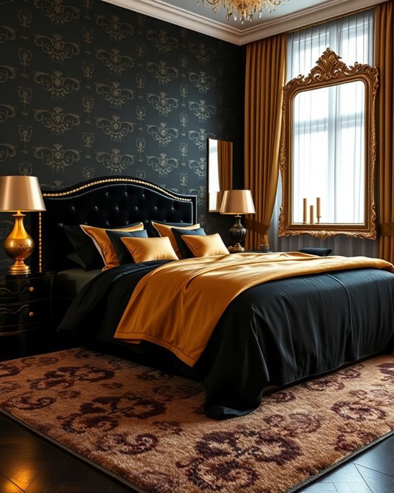 luxurious black and gold