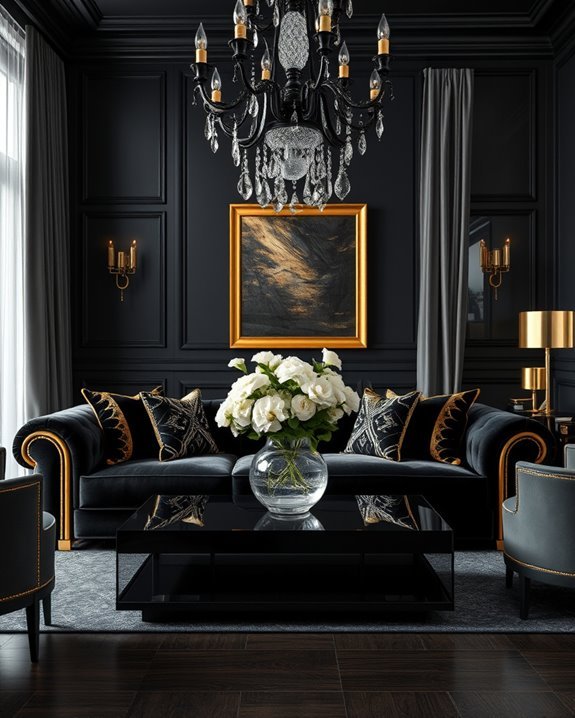 luxurious black and gold