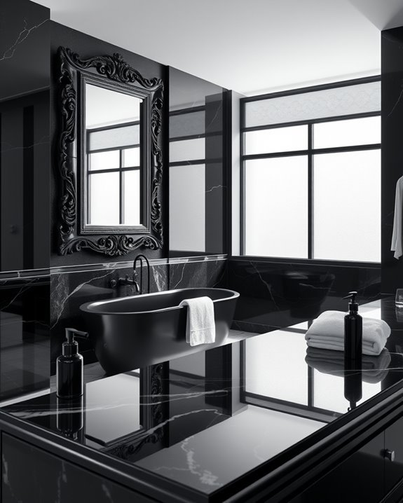luxurious black mirror elegance