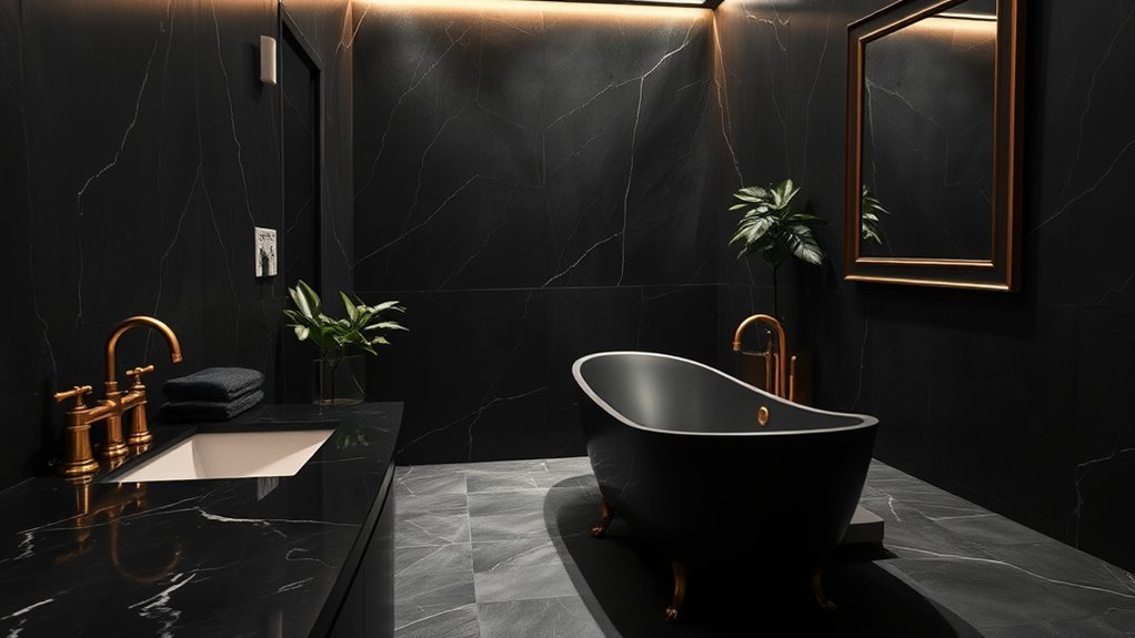 luxurious dark bathroom designs