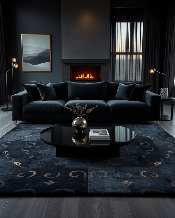 luxurious dark statement rugs