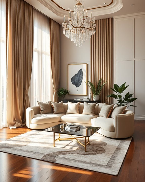 luxurious drapery enhances elegance